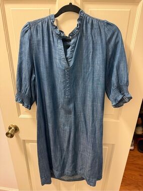 Talbots Denim-Look Blue Tunic Top